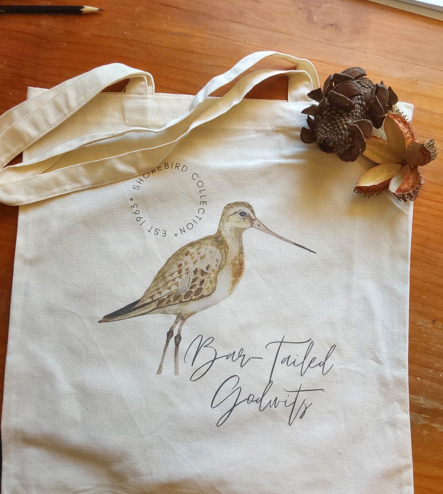 Vintage Bar-Tailed Godwit Tote Bag