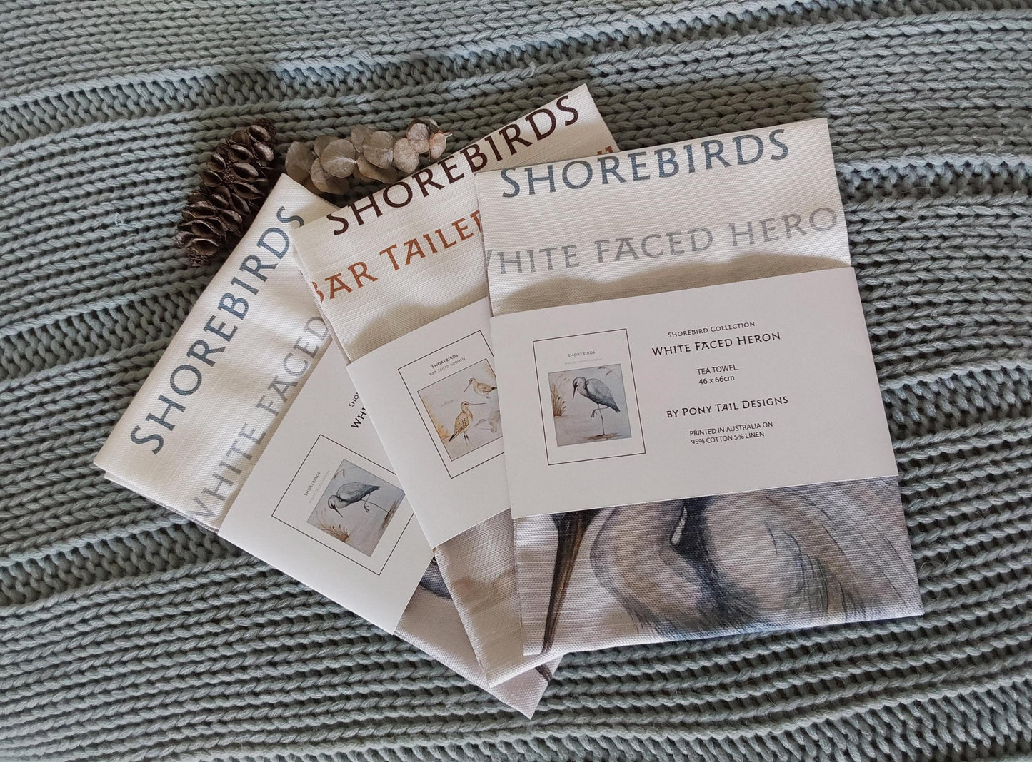 Shorebird Tea Towel - Eastern Curlew - Migratory Bird Australian made and exclusively designed