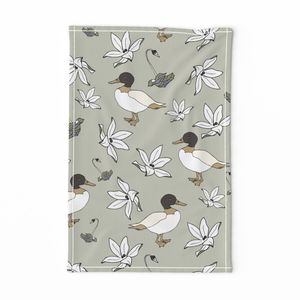 Duck lily Tea Towel - Fawn