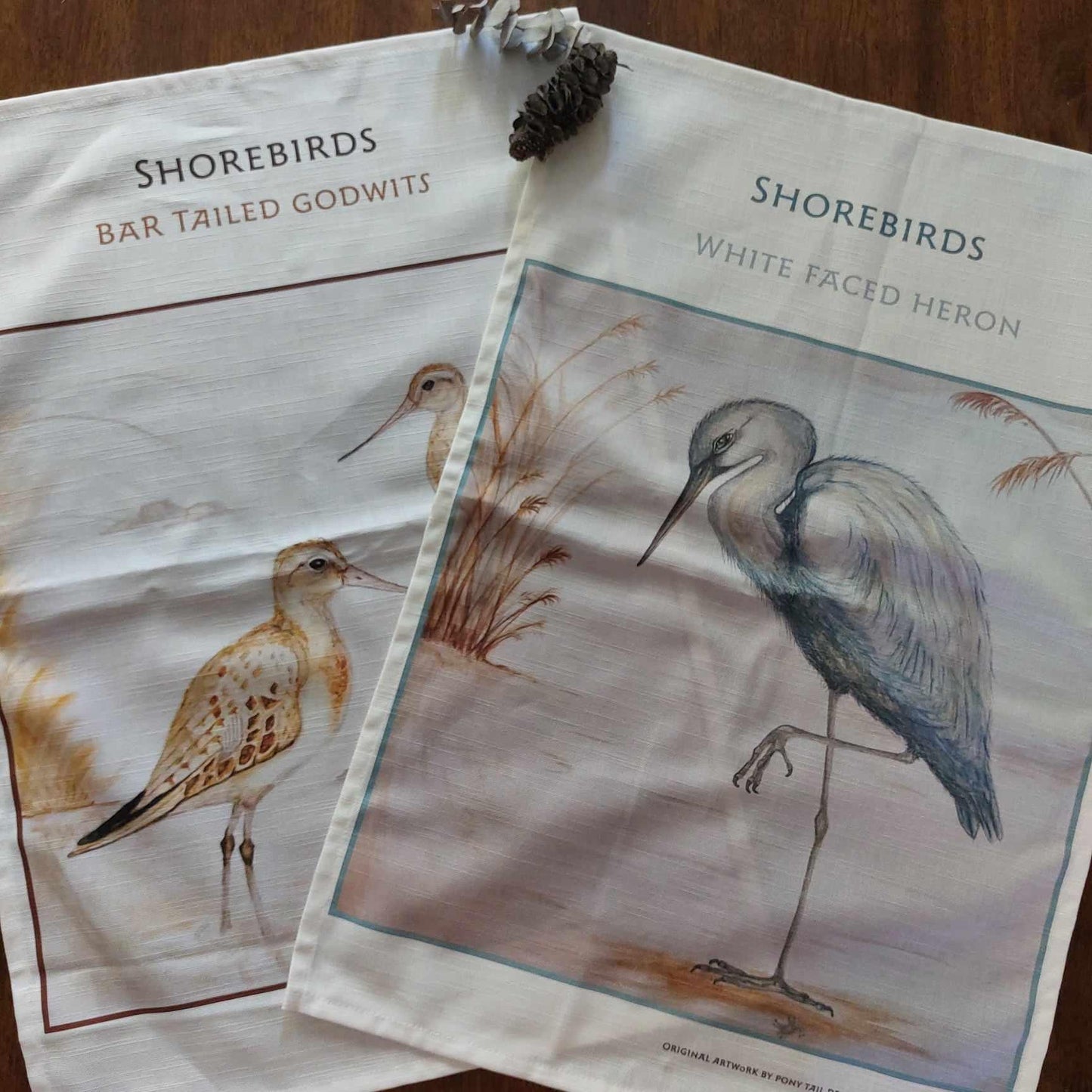 Shorebird Tea Towel - Bar-tailed Godwit - Migratory Bird Australian made and exclusively designed