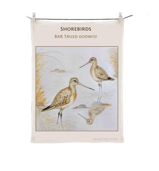 Shorebird Tea Towel - Bar-tailed Godwit - Migratory Bird Australian made and exclusively designed
